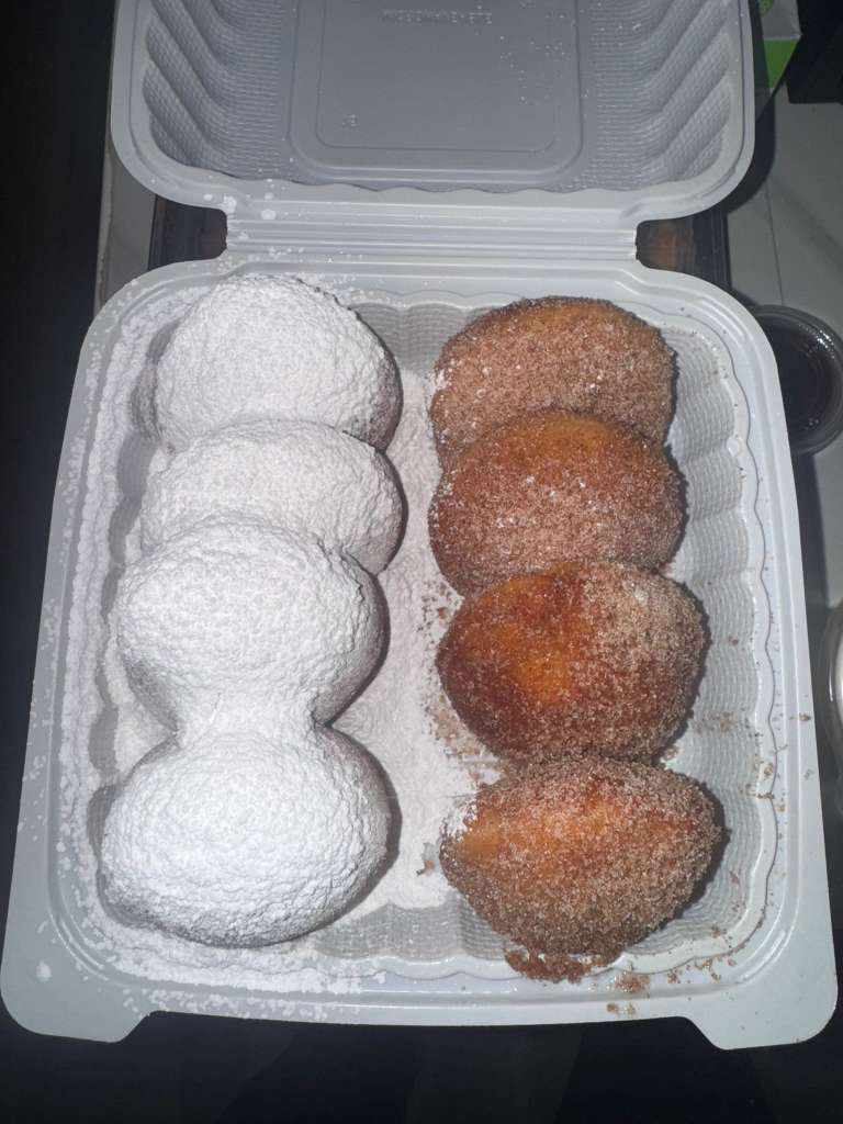 Powdered Sugar and Cinnamon Sugar Beignets at Bourbon Street Sweet & Savory, Asian Fusion Restaurant in Yucaipa